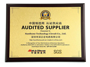 SGS audited supplier verification (China)